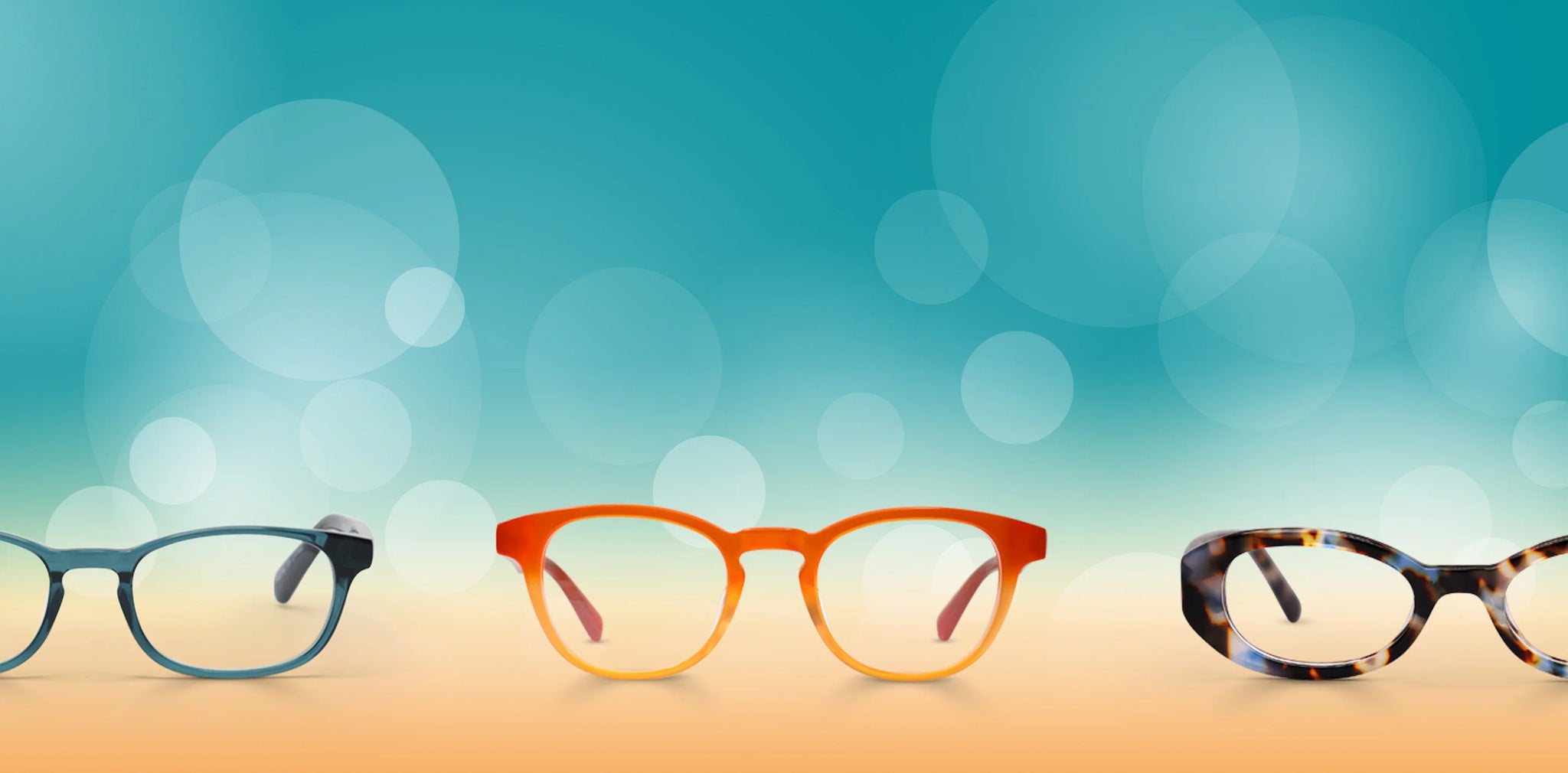 lineup of eyebobs readers and prescription glasses frames