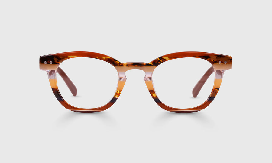 Waylaid Average Color 88 - Pecan Tortoise Stripe Front and Temples