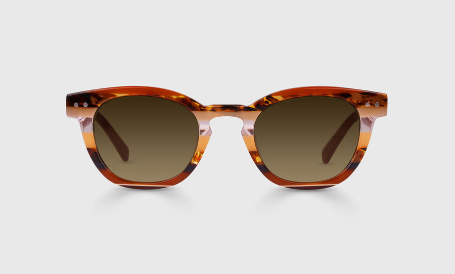 Waylaid Average Color 88 - Pecan Tortoise Stripe Front and Temples