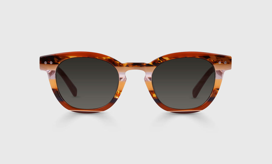 Waylaid Average Color 88 - Pecan Tortoise Stripe Front and Temples