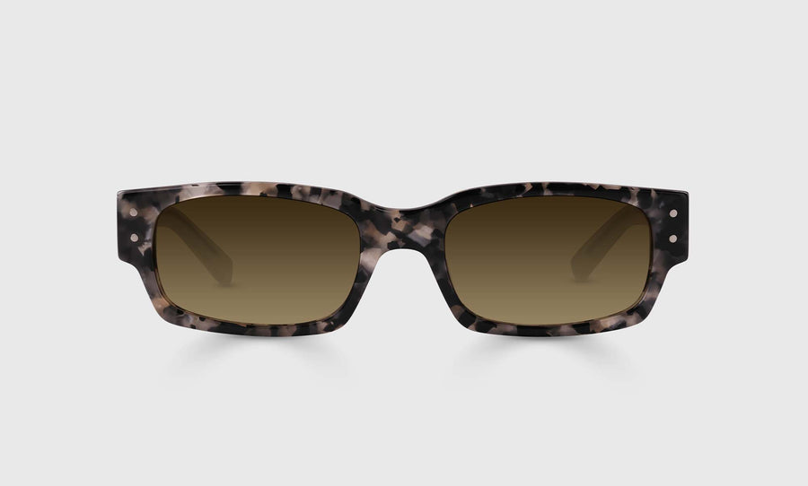 Peckerhead Color 06 - Pebble and Black Tortoise Front with Milky White Temples