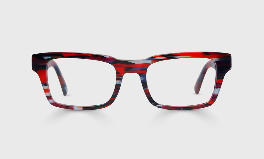 Fare n Square Color 01 - Red Multi-Stripe Front and Temples