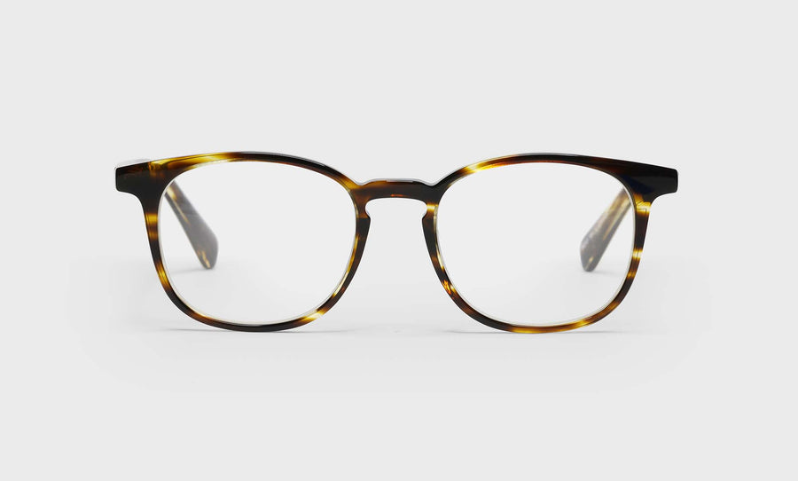 86_eyebobs premium designer board room readers, blue light and prescription glasses in brown demi stripe