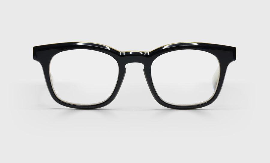 00_eyebobs premium designer humble narrator readers, blue light and prescription glasses in black with white marble inside