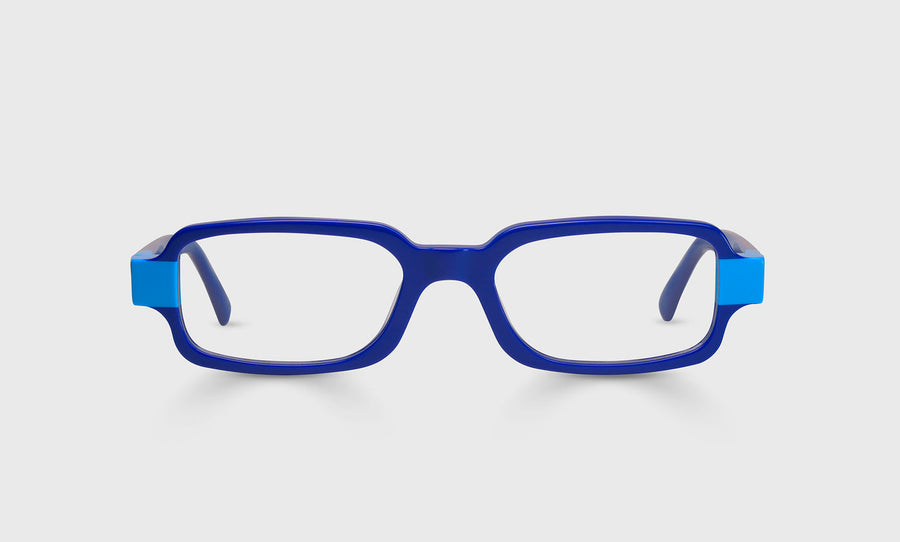 Straight-Edge Color 10 - Royal Blue with Cyan Front and Temples