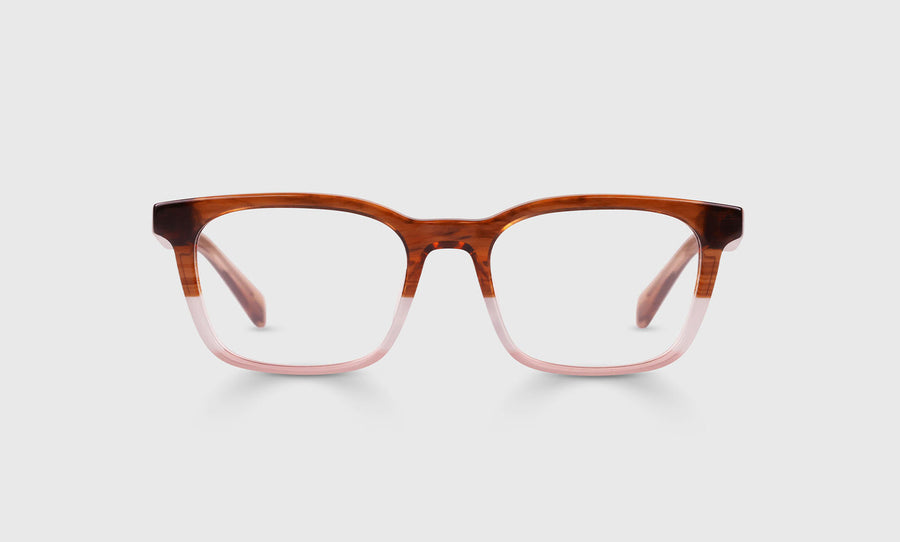 Brain Break Color 88 - Walnut, Grey, and Blush Crystal Front and Blush Temples