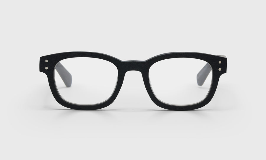 00_eyebobs biff butch designer small narrow square matte black woodgrain readers, blue light & prescription glasses